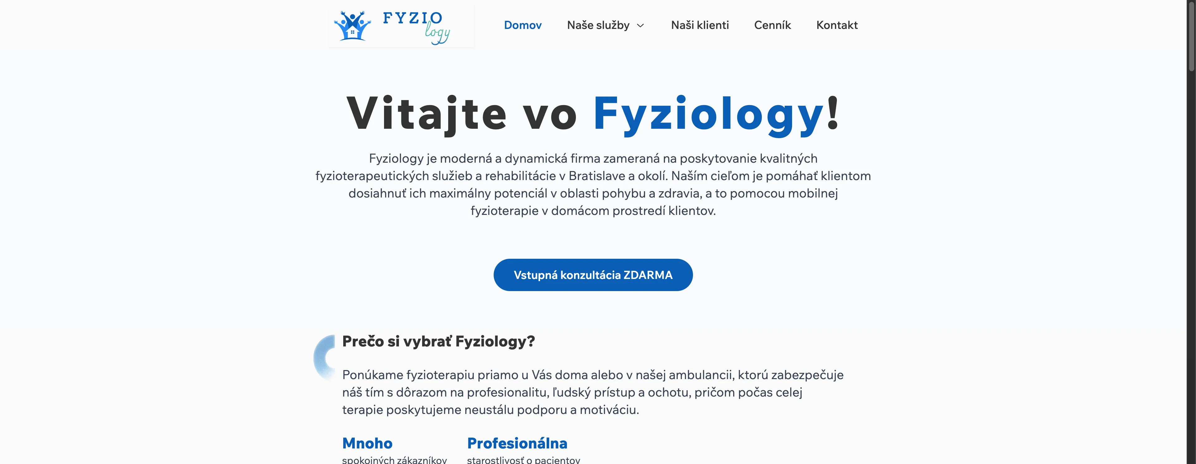 fyziology.sk project preview
