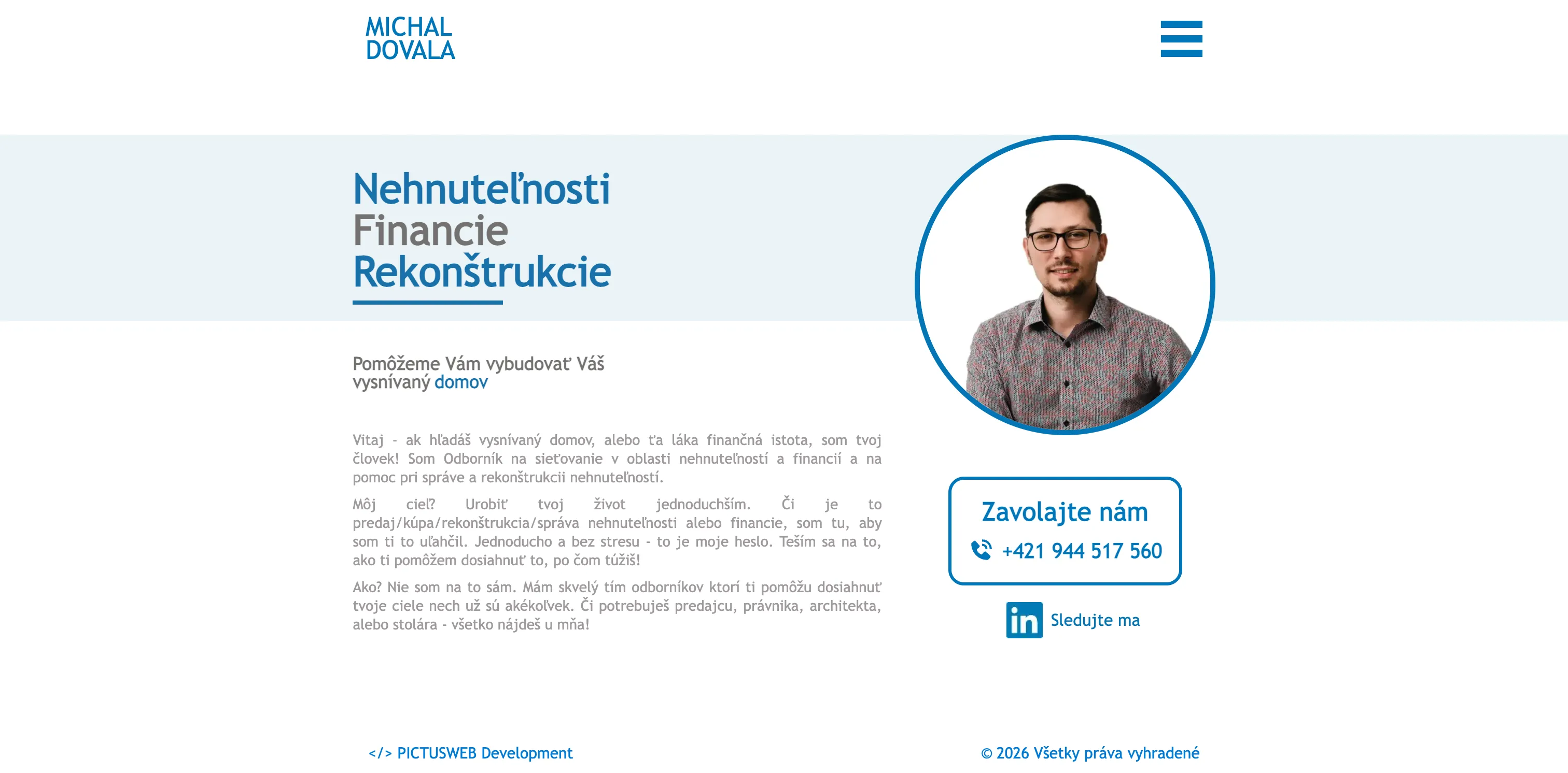 michaldovala.sk project preview